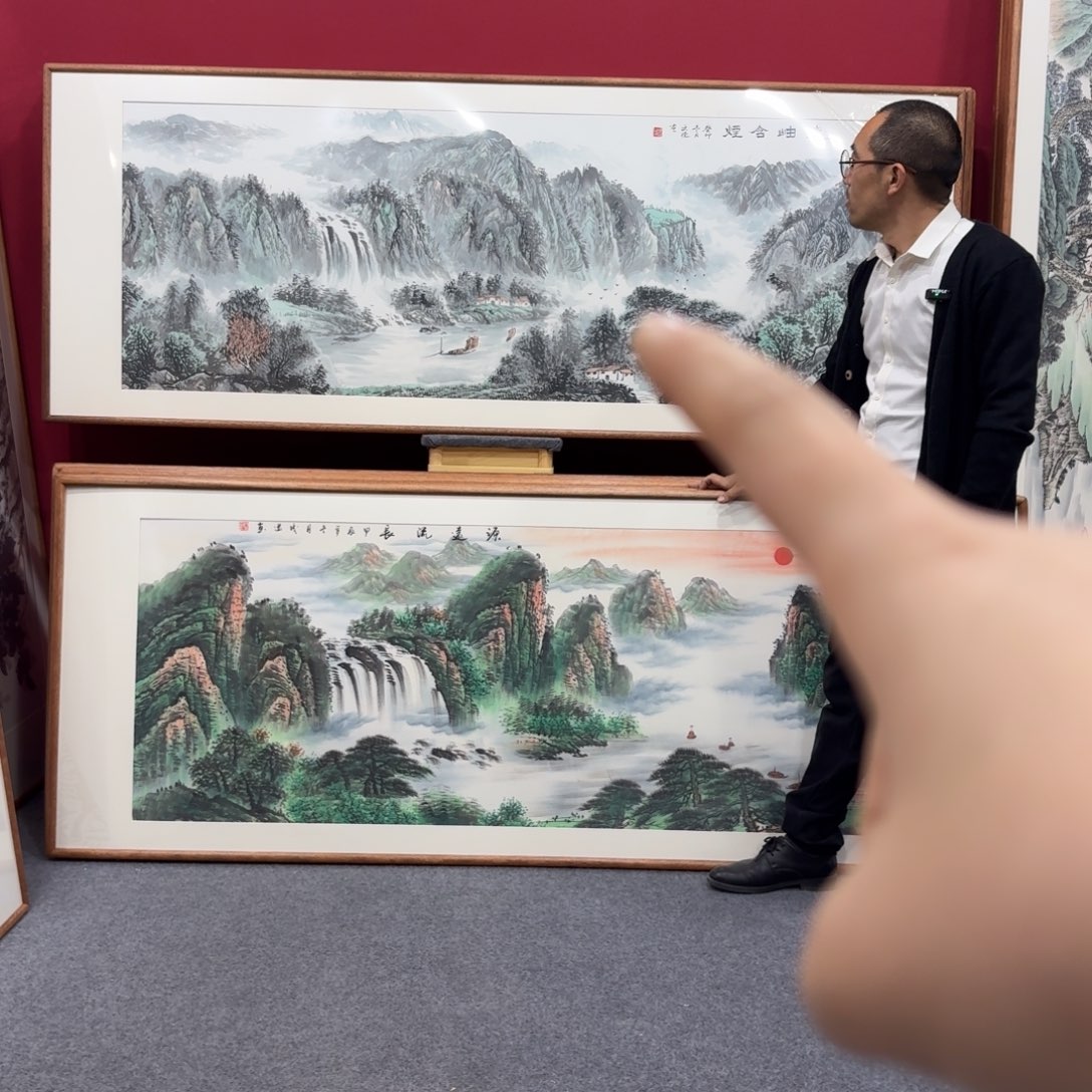 国画带框绘画210/80尺寸