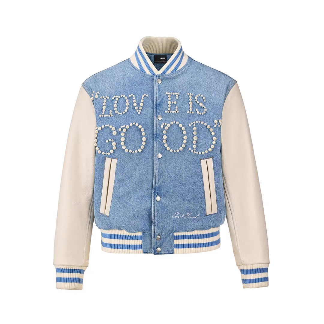 GOOD棒球服夹克外套 Love is good经典标语拼色美式重磅老白同款
