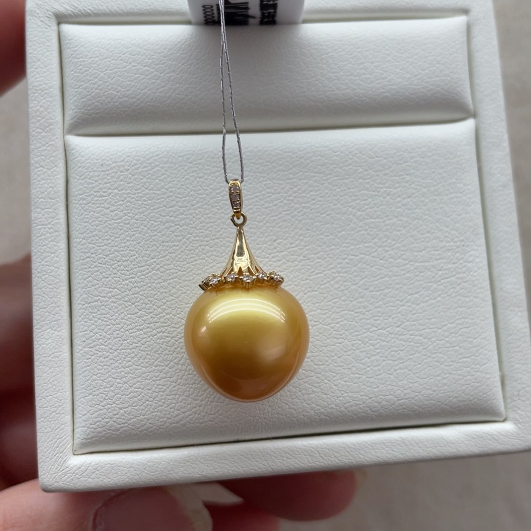 海水珍珠颈饰18K金镶嵌14.9m m