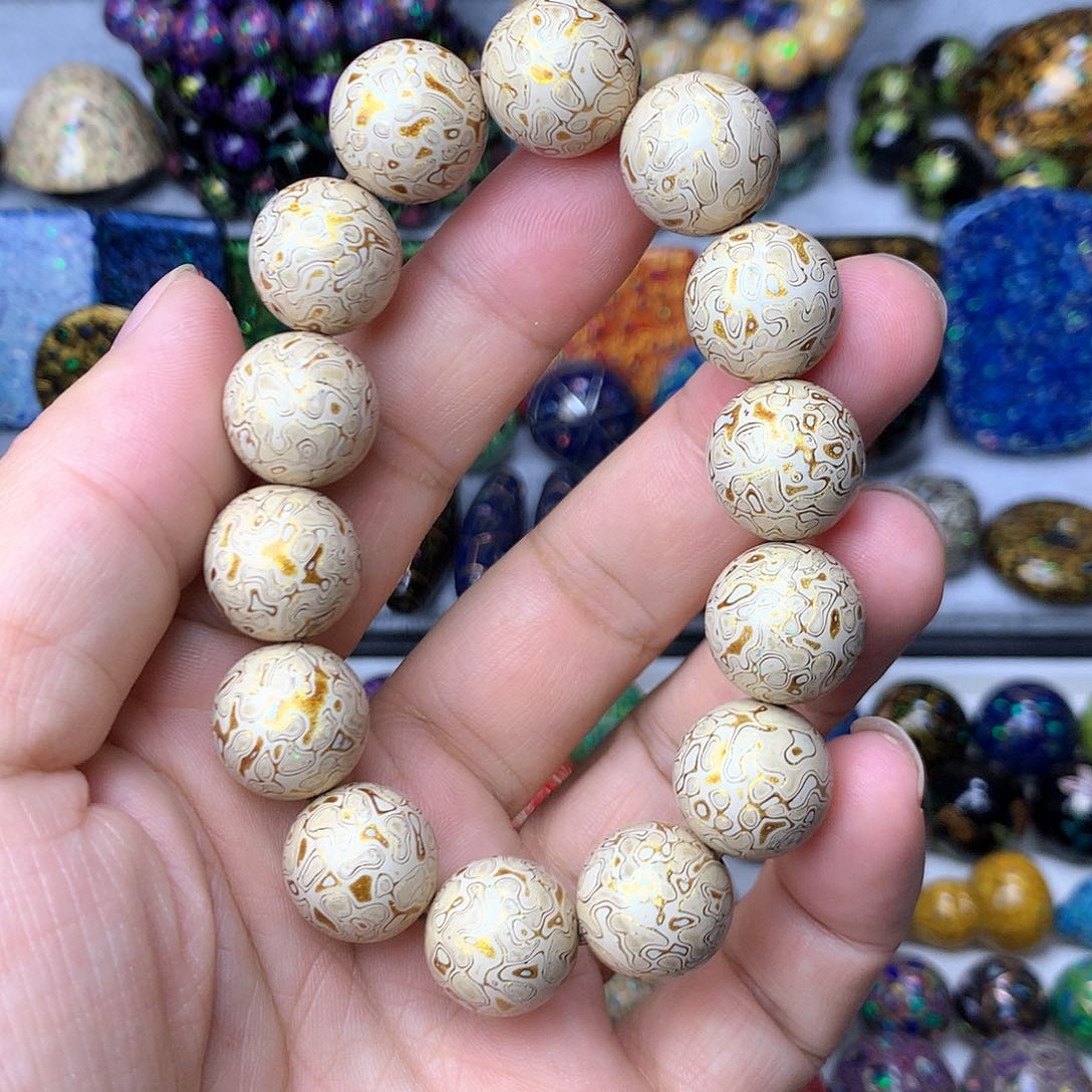 保真非遗大漆工艺犀皮漆1.5手串特惠