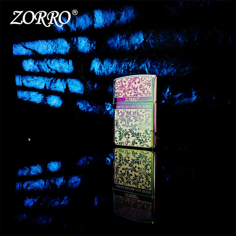 ZORRO幻彩唐草Z91742B 双面创意花纹煤油打火机花个性送男友