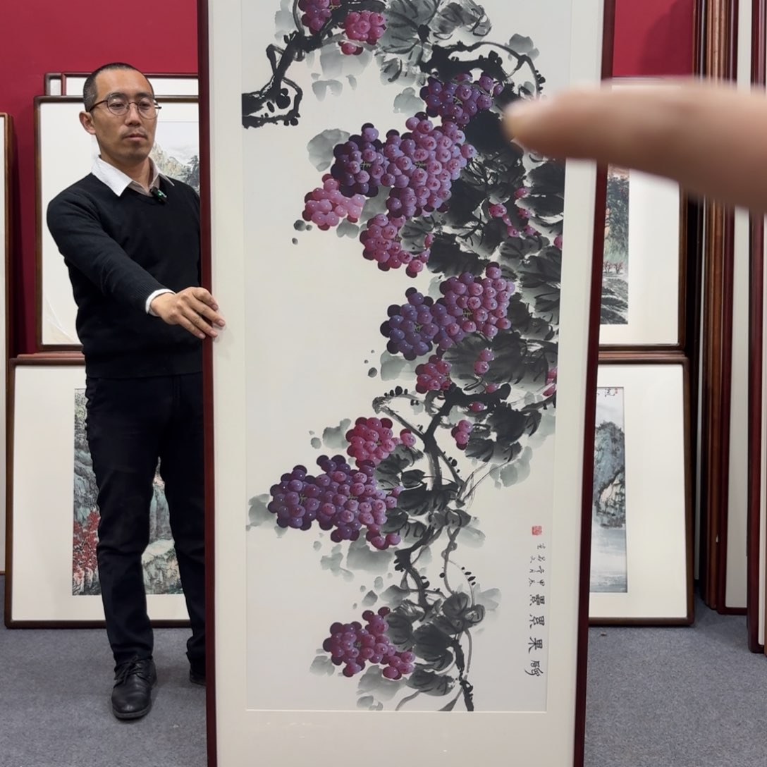 国画带框绘画210/80尺寸