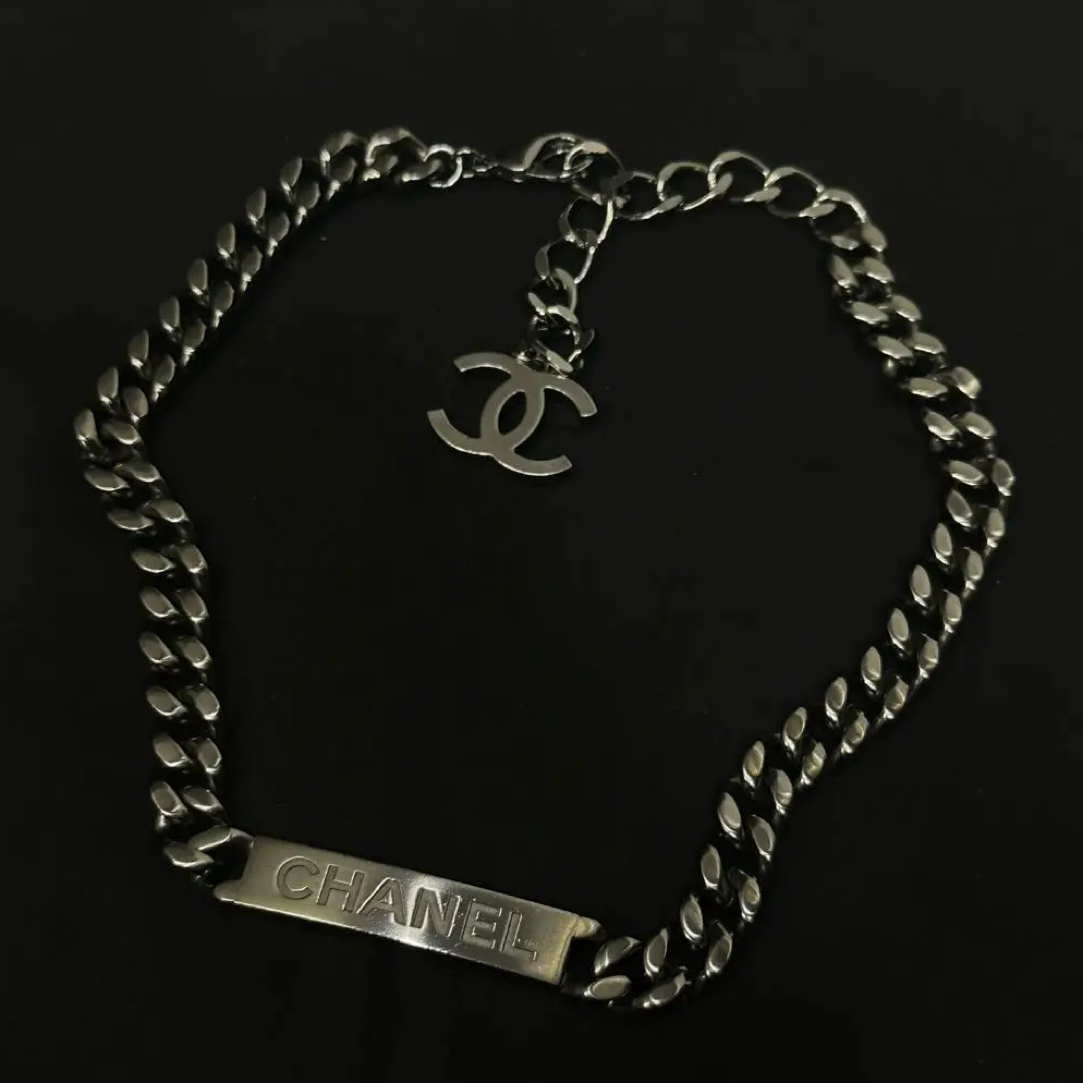 95新 Chanel/香奈儿 15P铭牌choker项链/JJ5093002