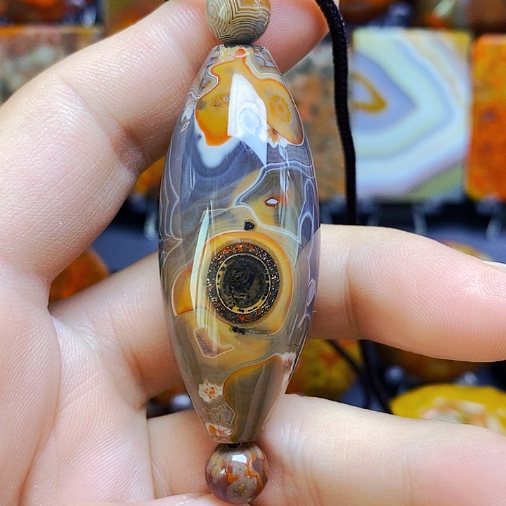 三***猫玛瑙/玉髓吊坠(不含链)未镶嵌