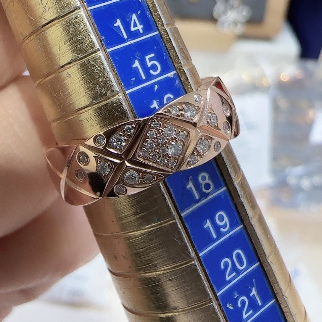 戒指/指环18K金镶嵌天然钻石17圈口