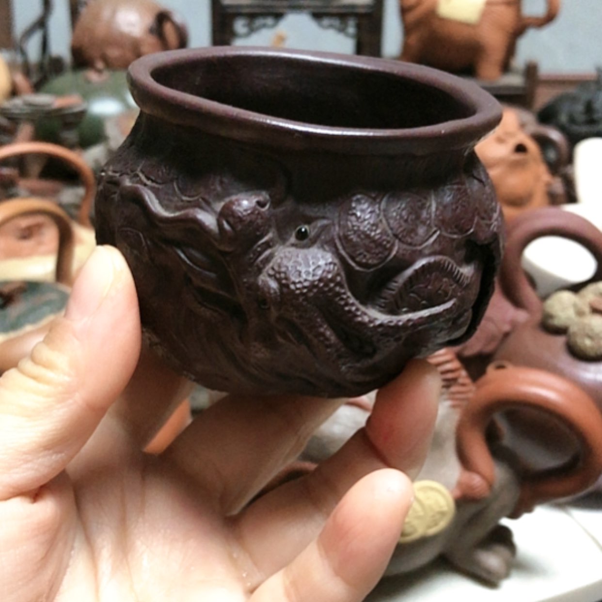 【闪购商品】紫砂茶杯100C龙主人杯