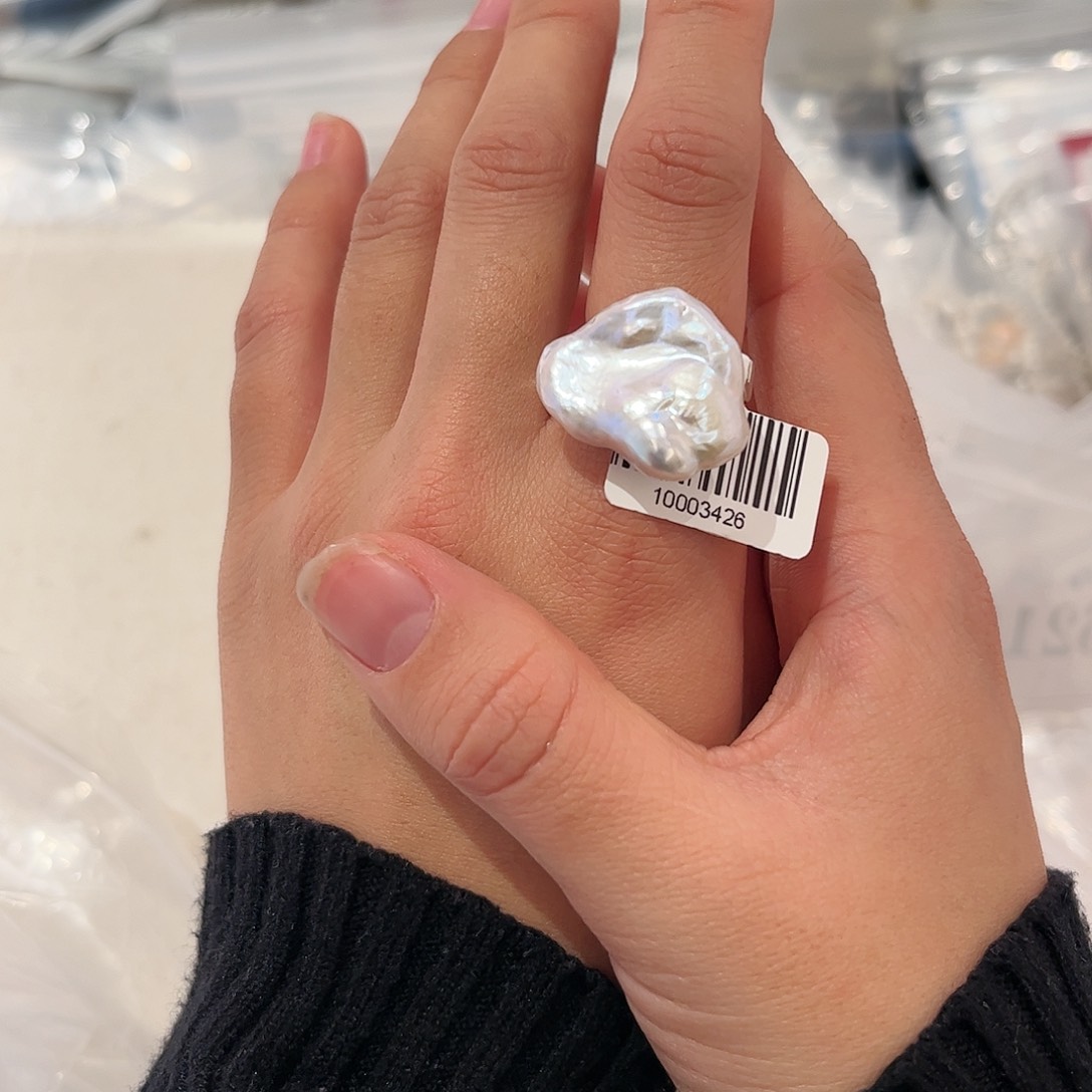 淡水珍珠戒指合金