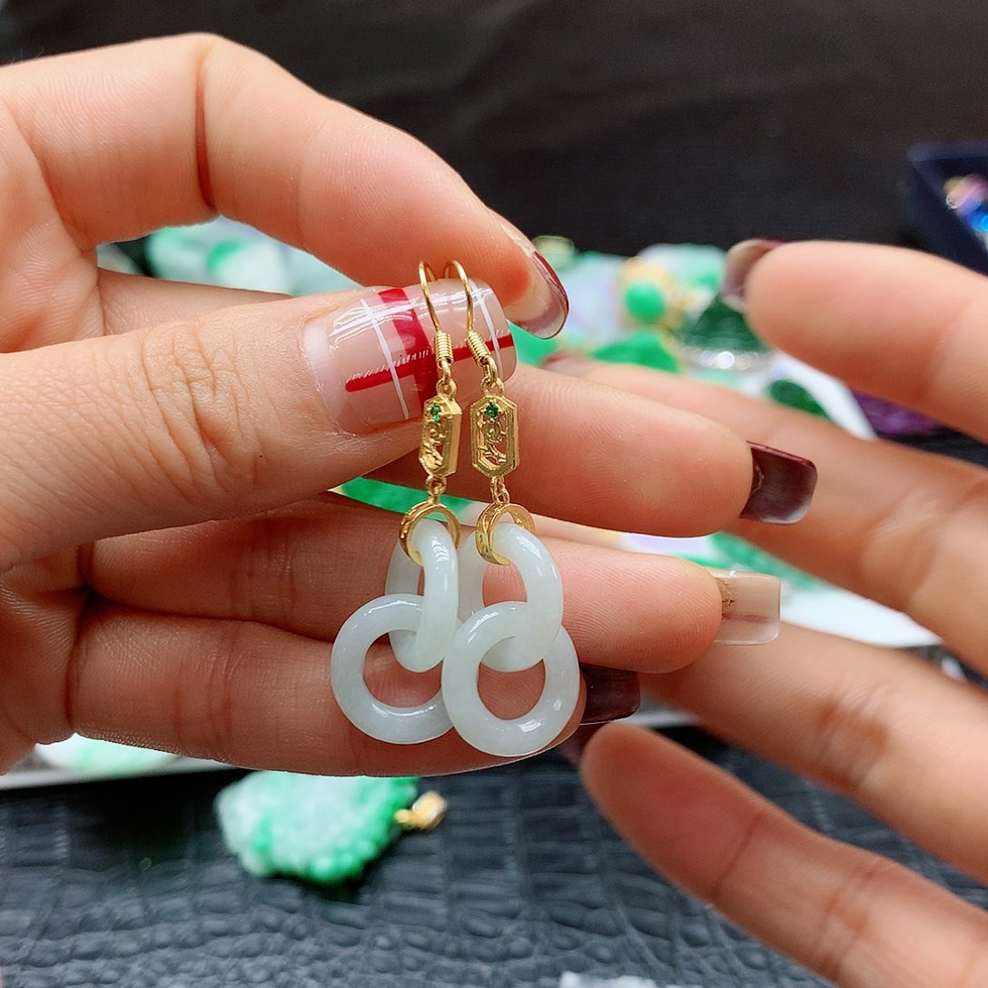 【闪购商品】翡翠耳饰未镶嵌，