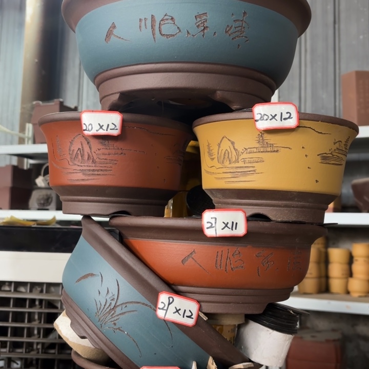 紫砂花盆100-6。         