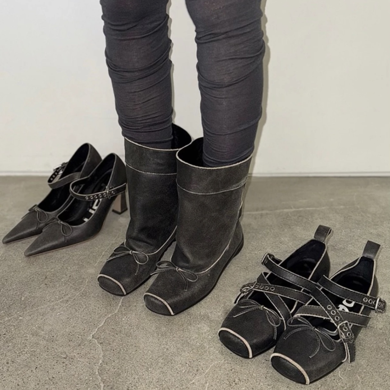 OPENYY 26PS 交叉搭扣芭蕾鞋