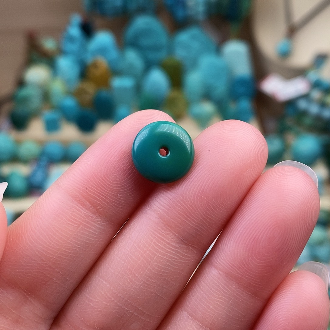 绿松石珠宝奇石未镶嵌10.5mm