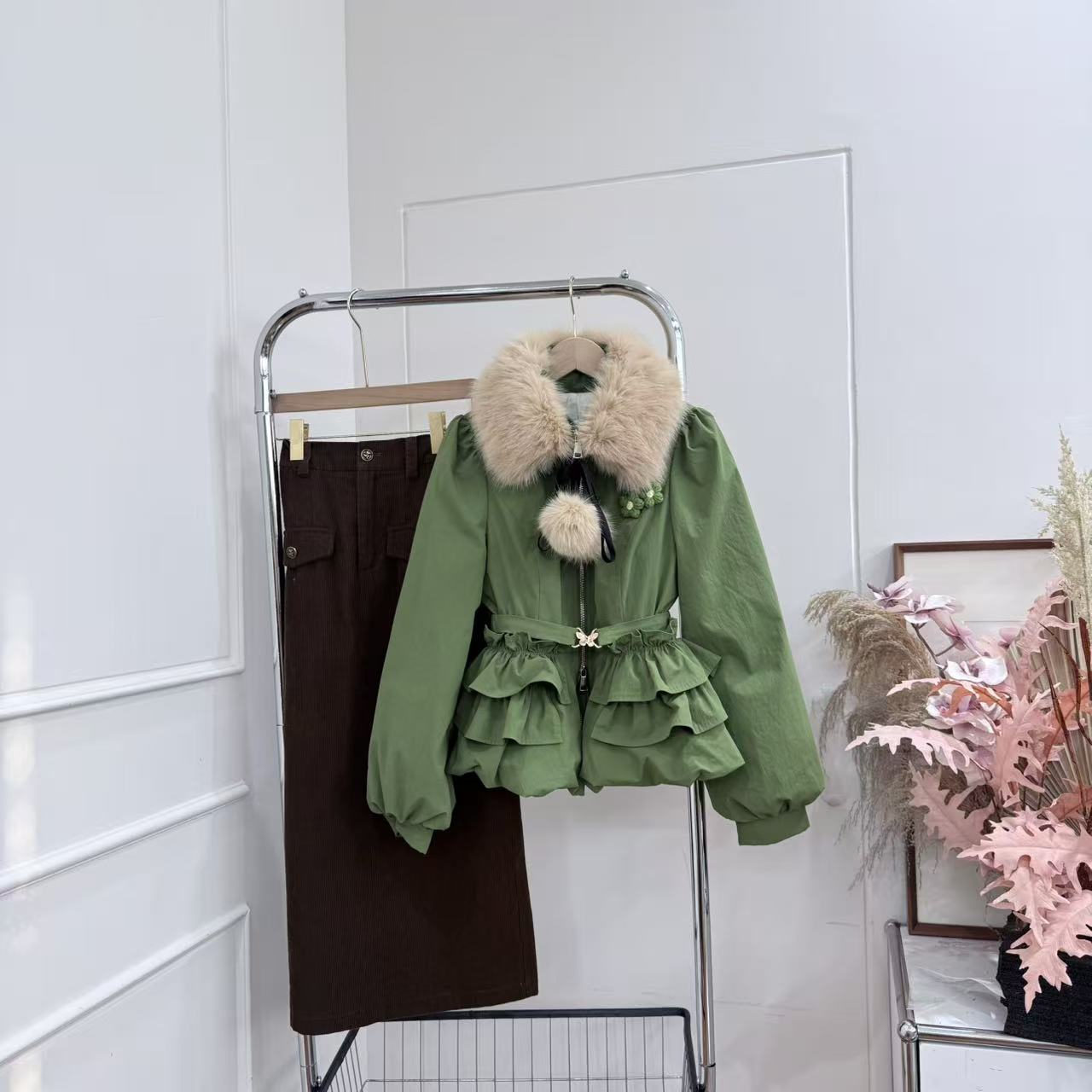 小八定制25冬季新款加厚保暖羽绒外套+半裙 12993  BCK