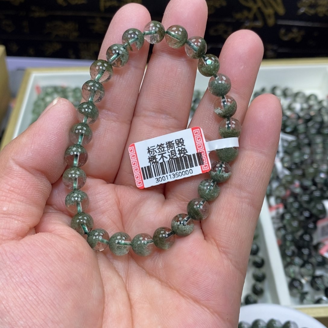 水晶绿幽灵手串未镶嵌用****0
