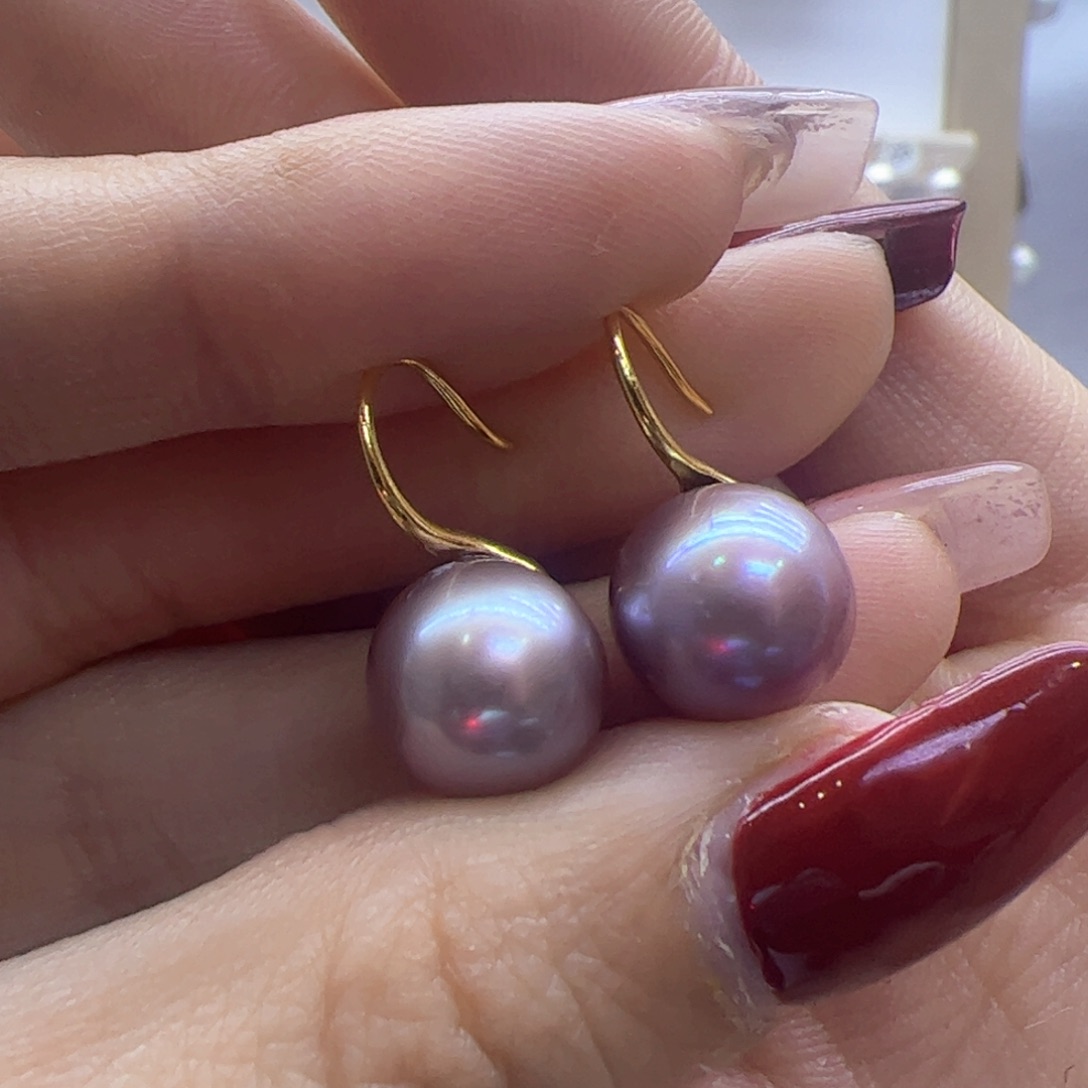 淡水珍珠耳饰银S925镶嵌