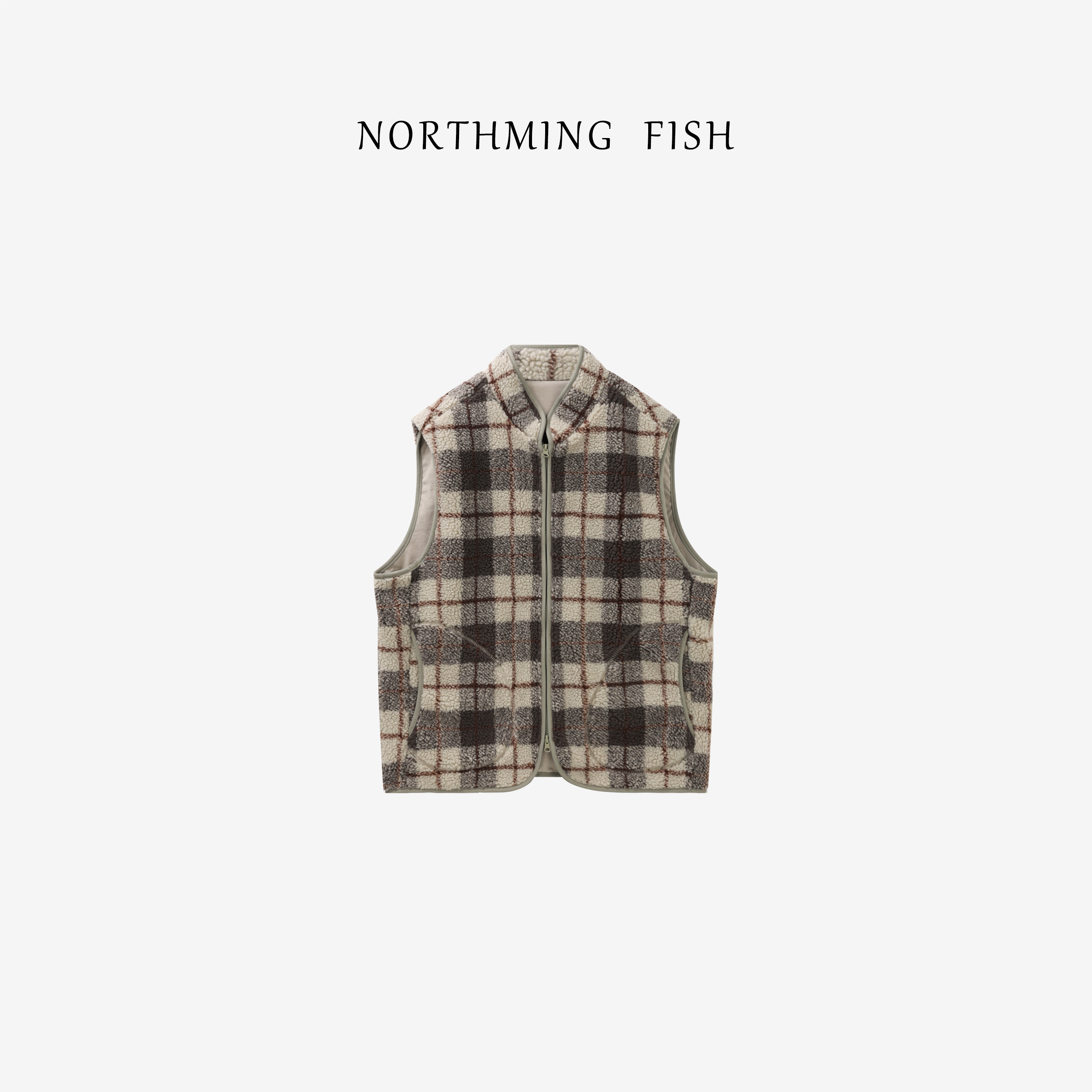 NorthMing fish「香雾格纹」复古腔调 气质时髦保暖马甲