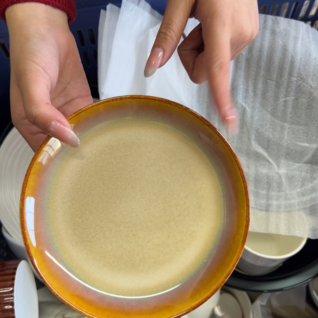 新骨瓷129瑕疵慎拍曼谷棕 6.5寸骨碟