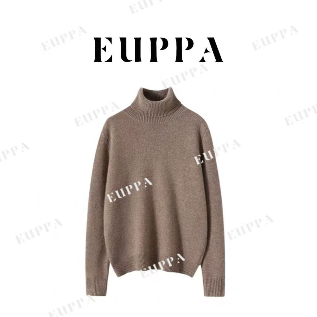 【罕衫白绒】100%纯山羊绒衫7针加厚高领休闲女士翻领纯色QHAYR-814