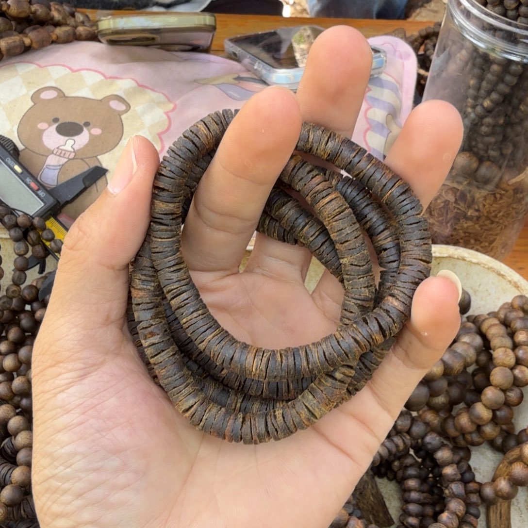 沉香碎屑沉香单圈沉水片珠7克多样性发一