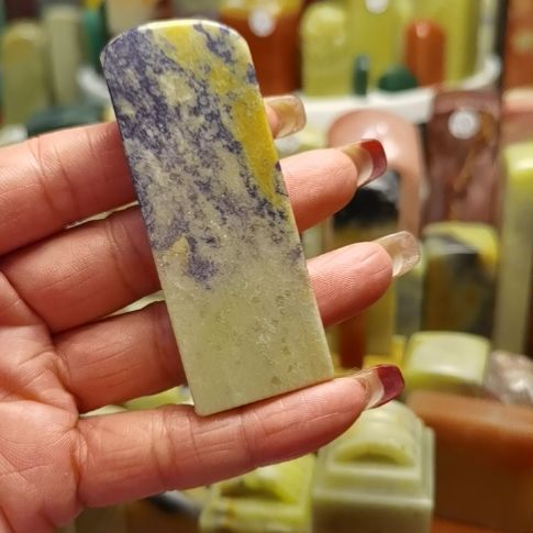 青田石印石青田蓝带