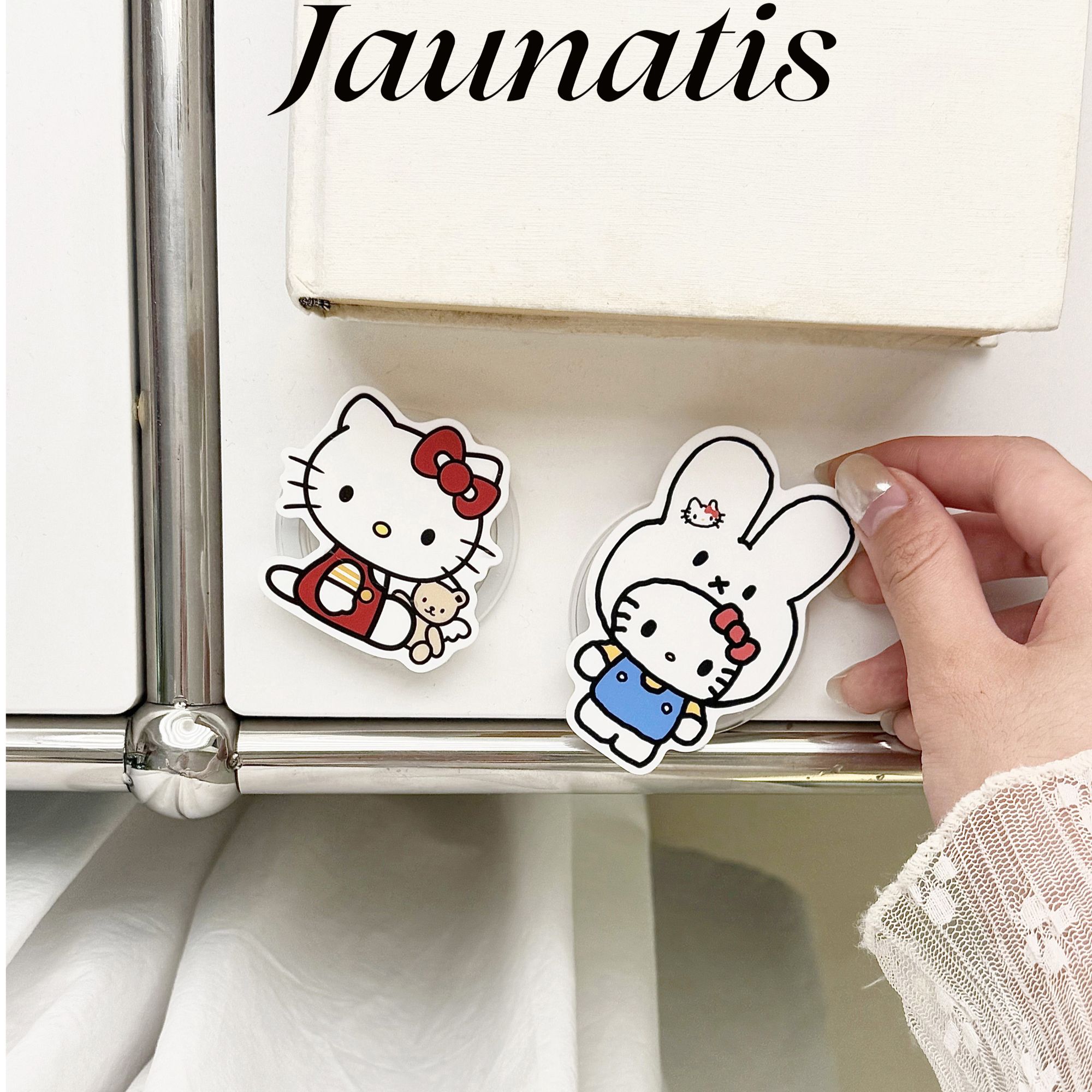 Jaunatis ·原创hellokitty磁吸式气囊仿实木磁吸支架高级小众