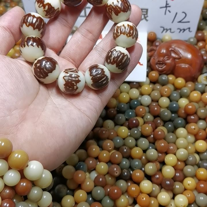 白玉菩提手串20双面莲花菩提手串