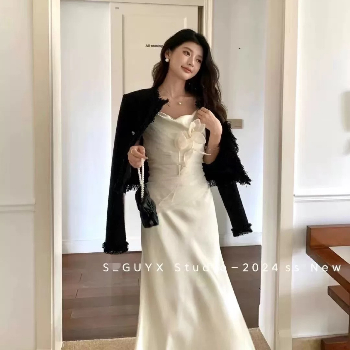 【十五女装】孤品默认微瑕套装气质连衣裙吊带显瘦