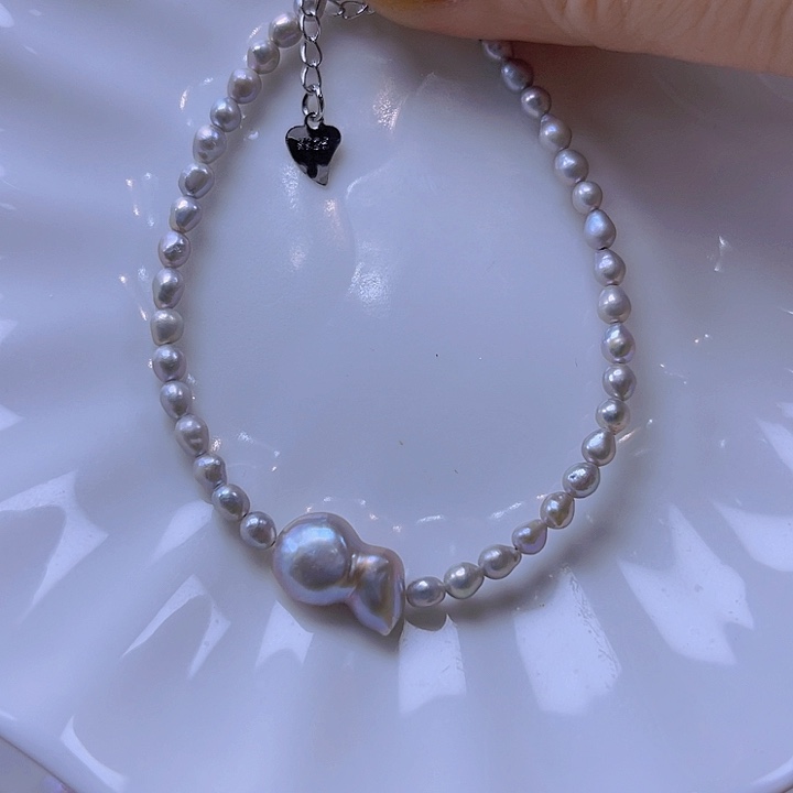 淡水珍珠手绳合金