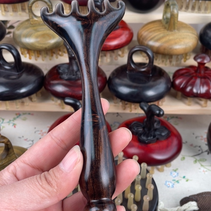 紫光檀葫芦爬子带布袋精油穴位图