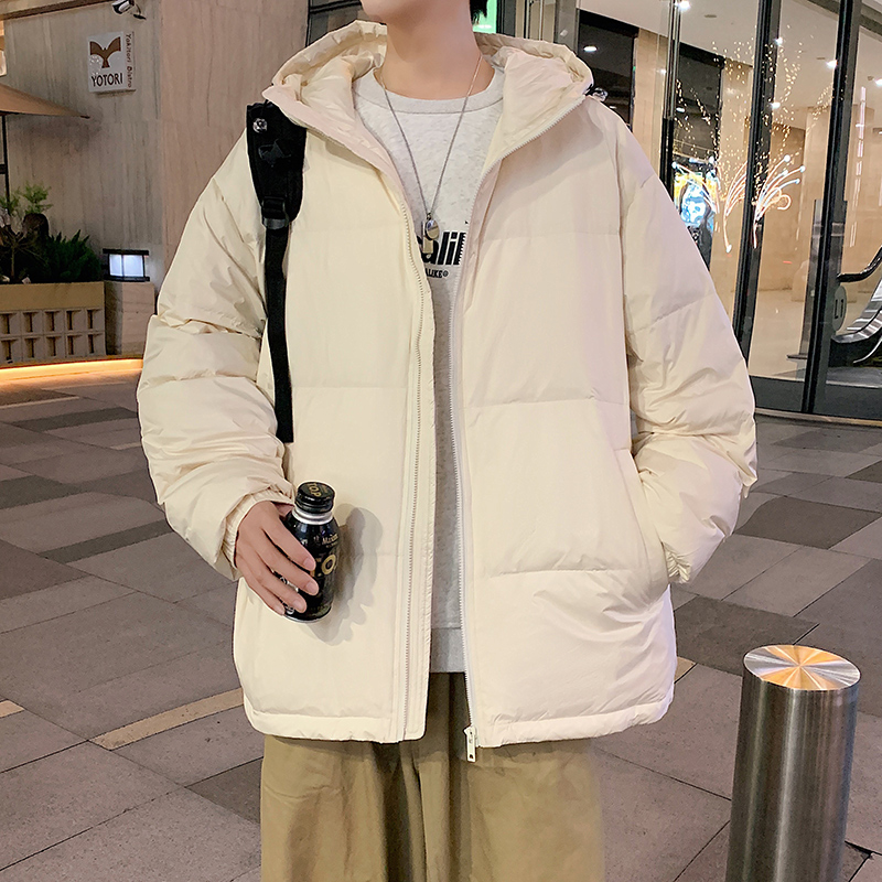 【冬季保暖 90白鸭绒】连帽纯色短款羽绒服男女通款2332