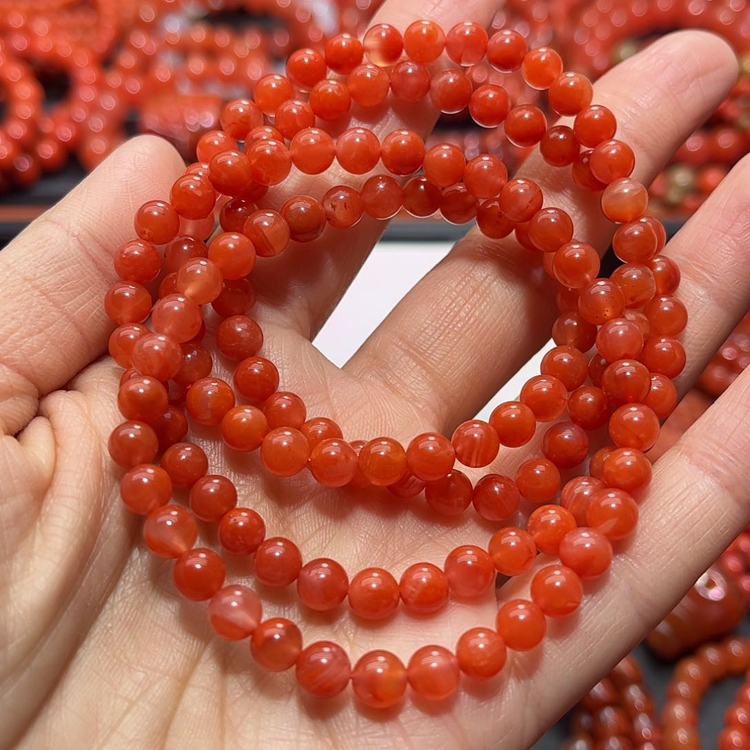 南红玛瑙手链未镶嵌