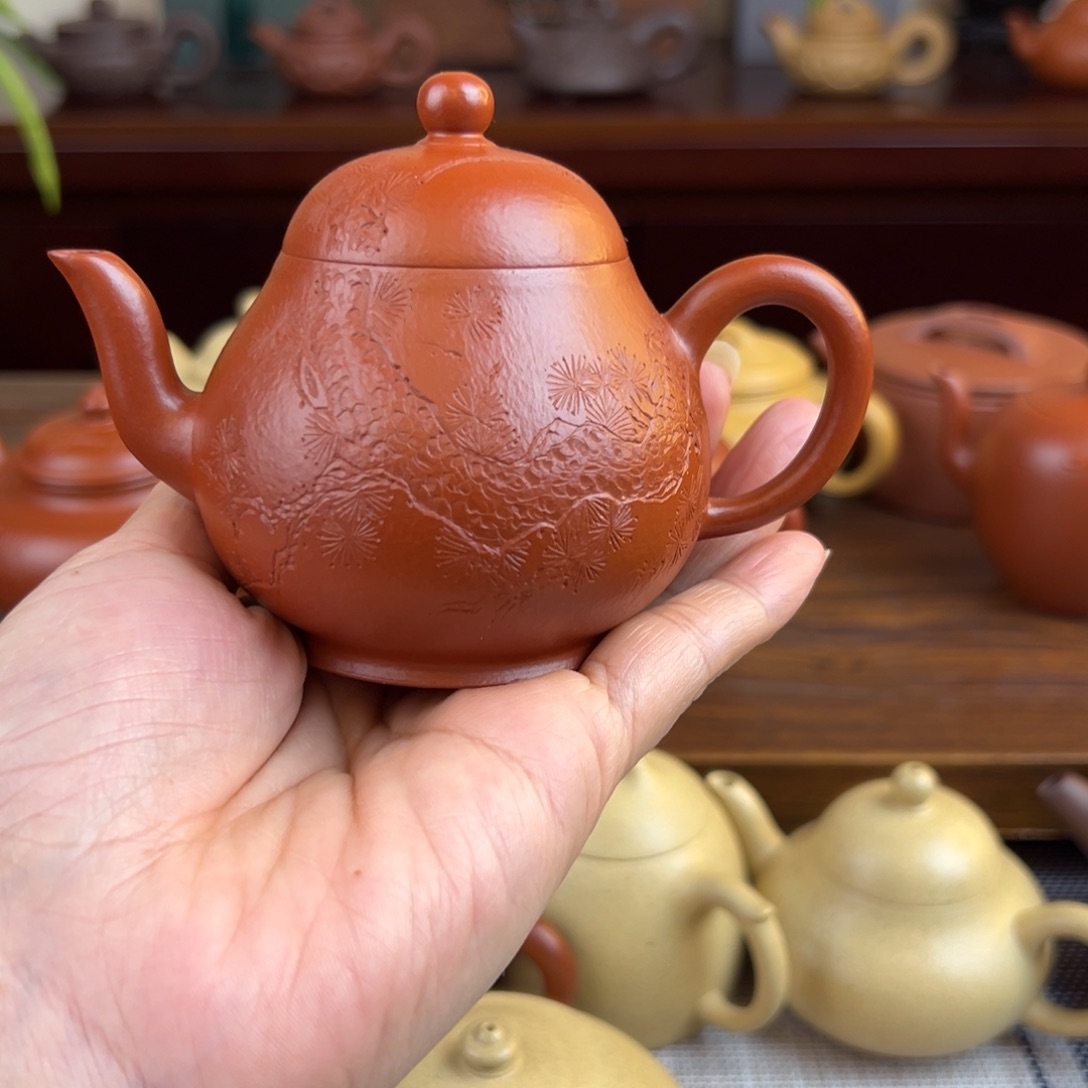 紫砂茶壶朱泥高梨全手150cc