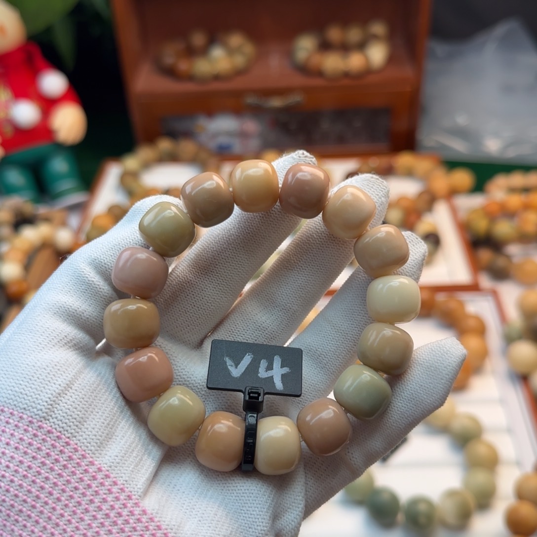 菩提根/象牙果手串卡14桶珠粉色系微瑕4