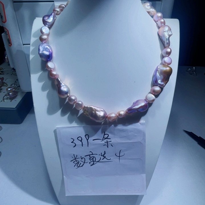 淡水珍珠银S925镶嵌颈饰溺**中