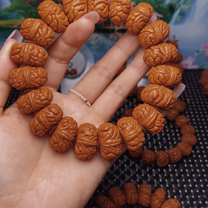 桃核手串用****9龙纹桃核