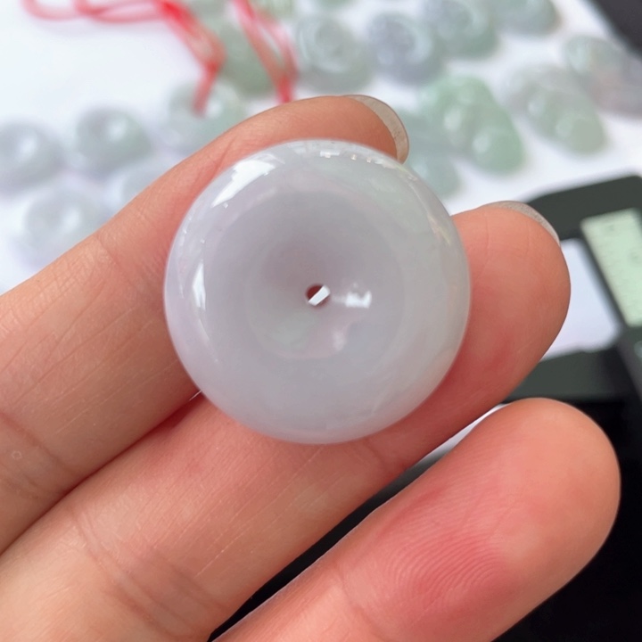 翡翠18K金镶嵌吊坠(不含链)平安扣