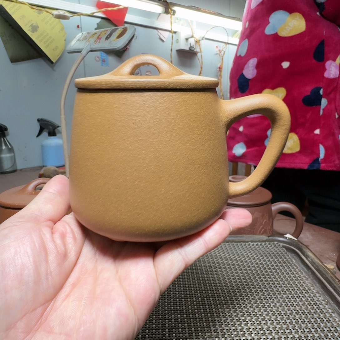 紫砂茶杯枫*宜兴紫砂盖杯家用