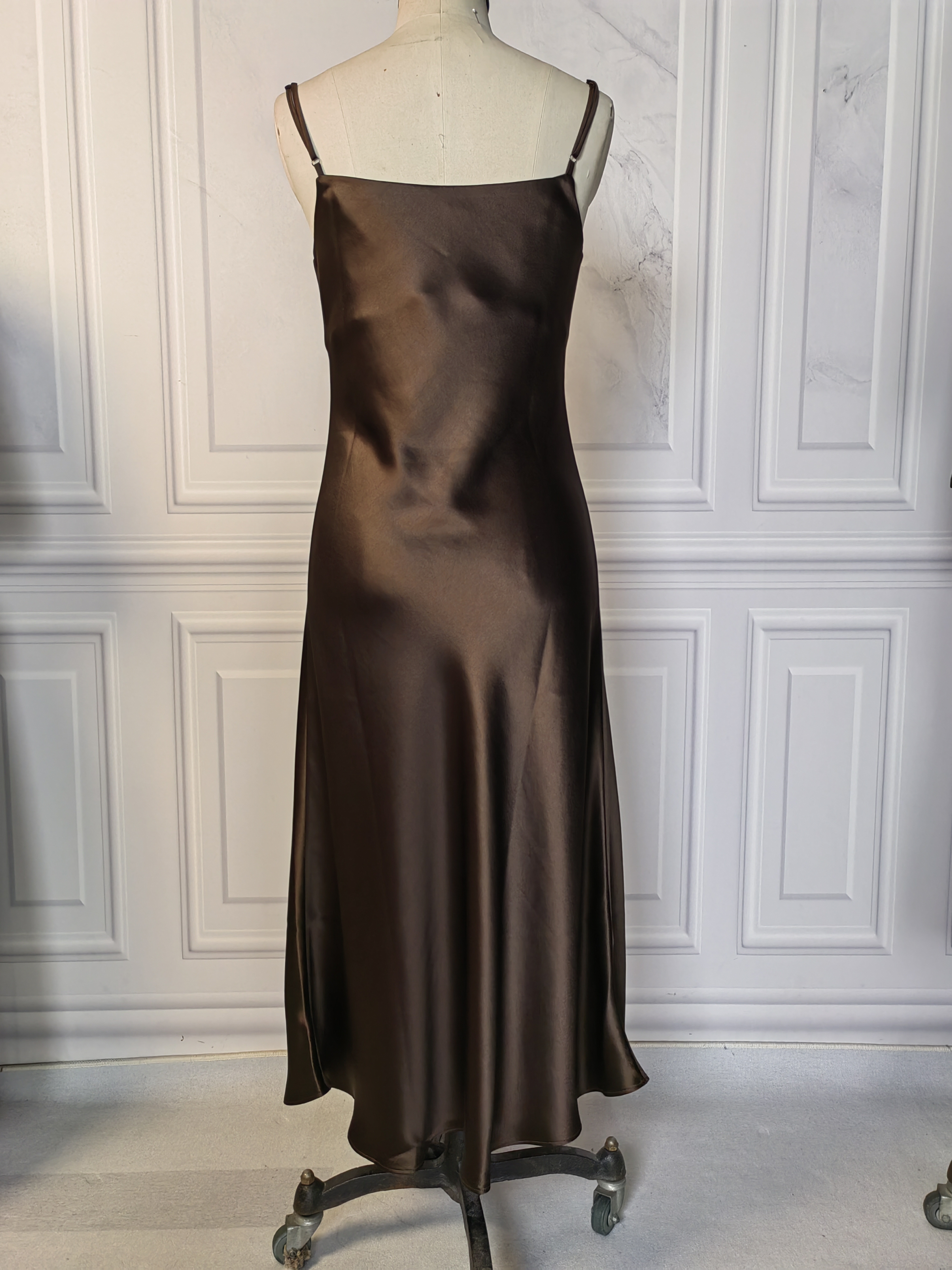 醋酸缎修身显瘦法式鱼尾裙轻奢设计感连衣裙