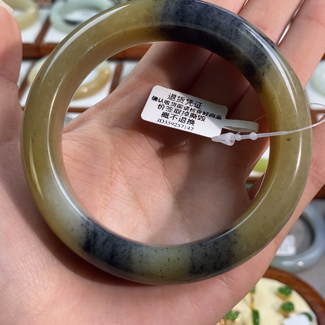 和田玉未镶嵌手镯楼兰三色62/63