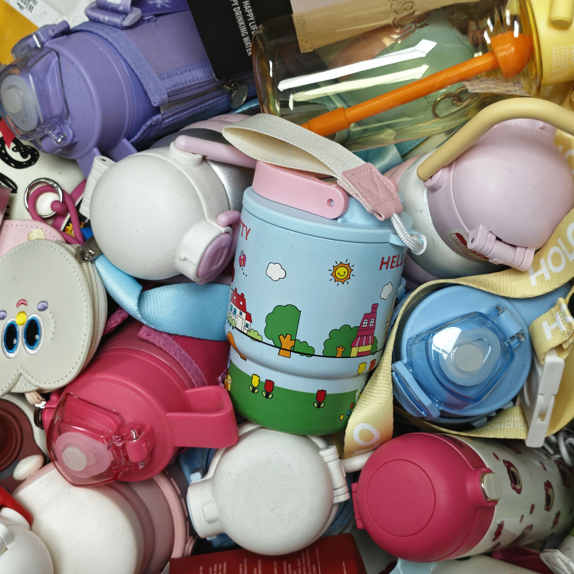 趣饮卡通咖啡杯2025年新款高颜值便携不锈钢420MLKT咖啡杯蓝西西