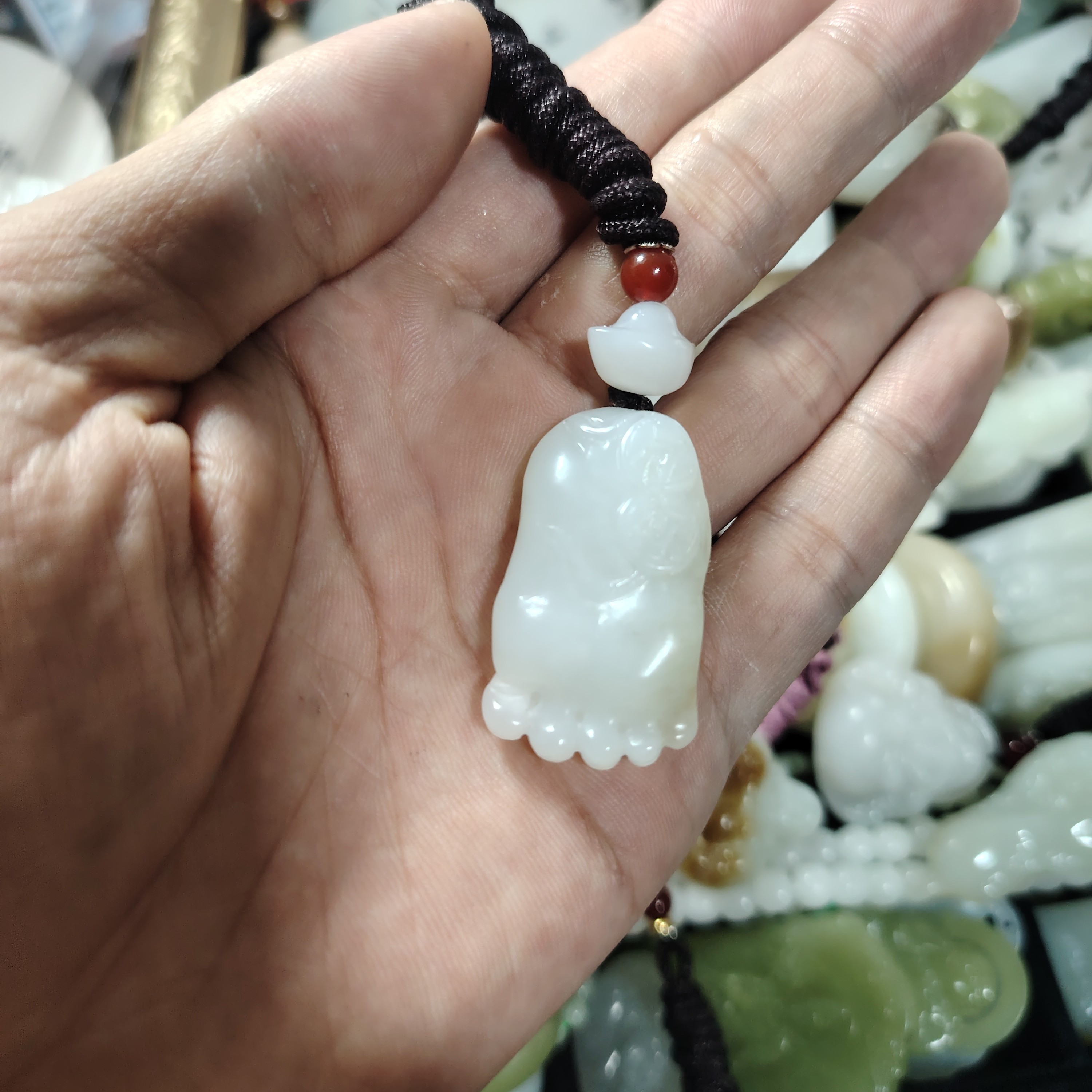 和田玉白玉知义常乐脚丫男女可佩戴
