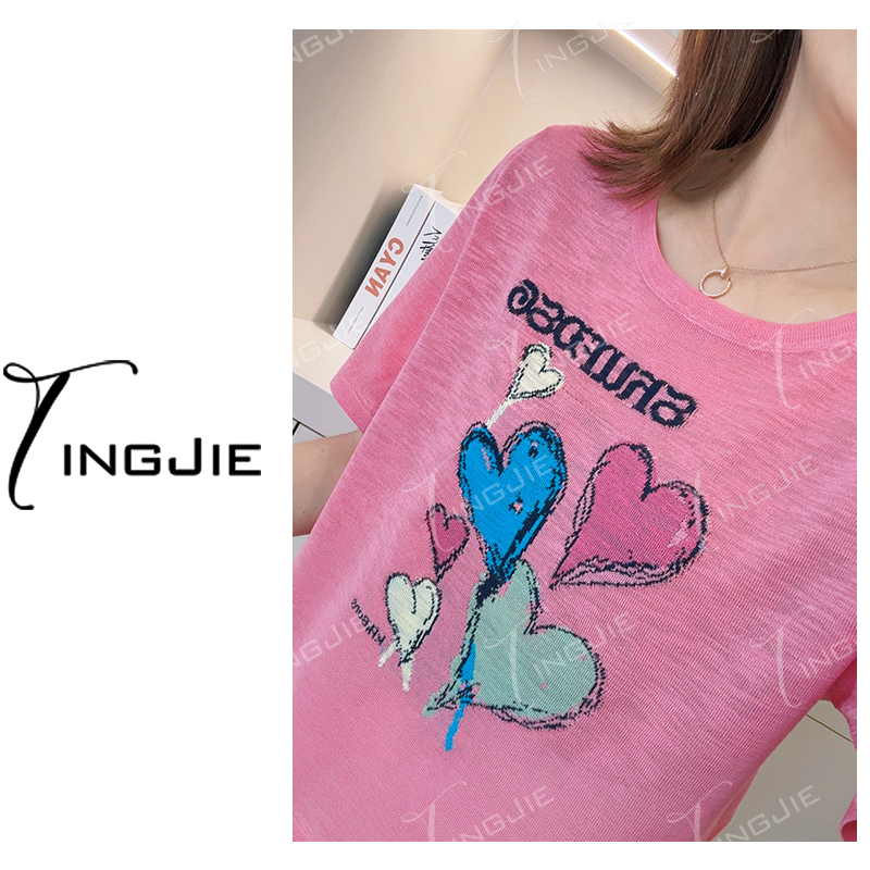 【高配亚麻】【不透实物巨好】B2832夏季短袖针织上衣