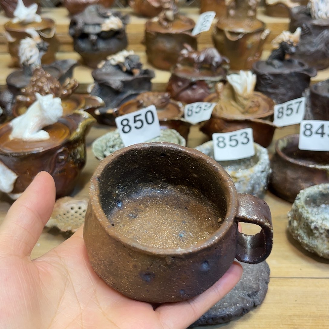 杯柴烧粗陶手捏马克杯微瑕