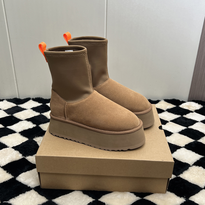 （迪普款）热巴同款5cm普迪高筒顶版24年新款长筒厚底保暖雪地靴！