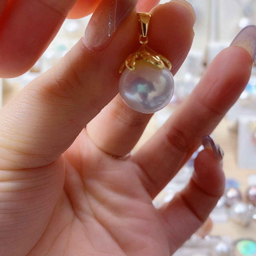 淡水珍珠吊坠(赠链)银S925镶嵌