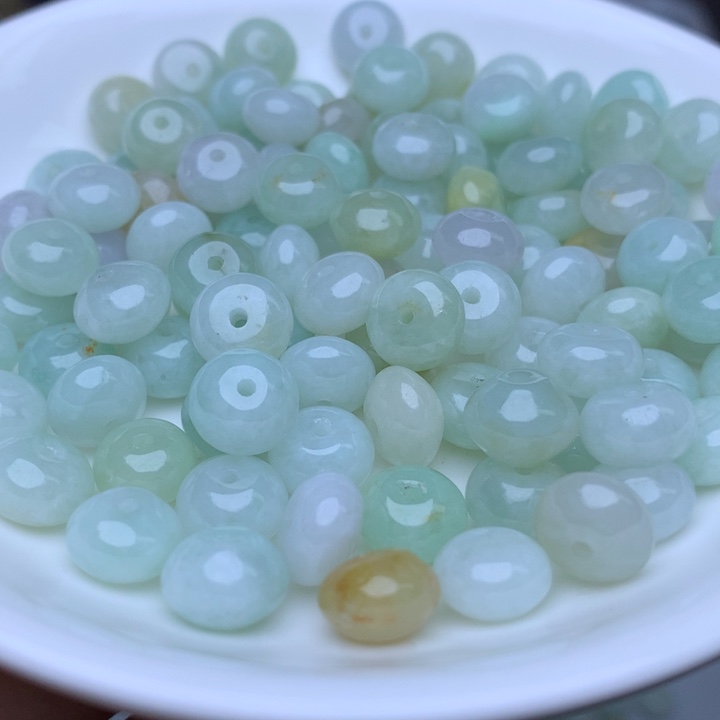 【闪购商品】未镶嵌翡翠手链卡5.6乘8.8冰晴鼓珠33个