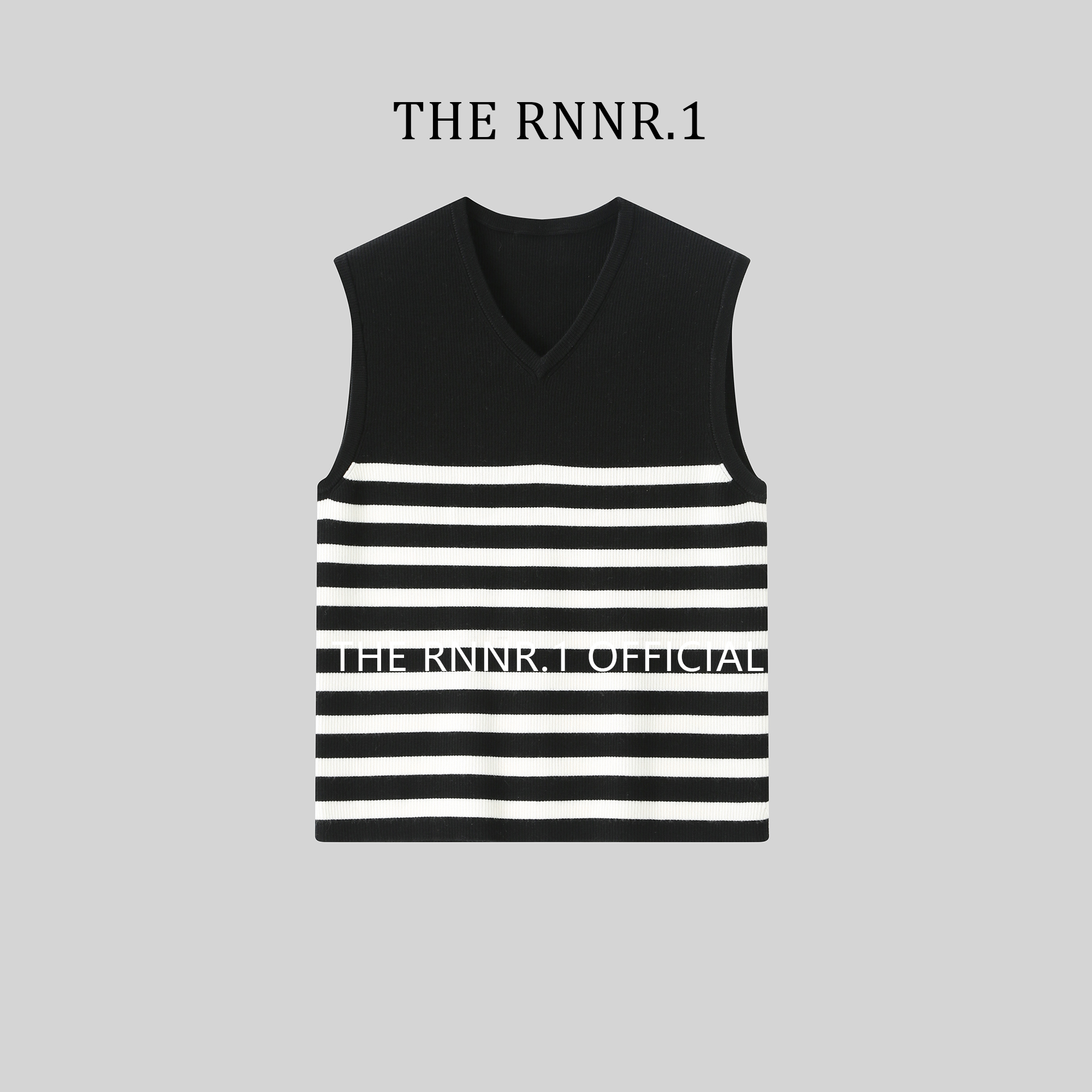 THE RNNR.1经典 黑白条纹 羊毛背心上衣