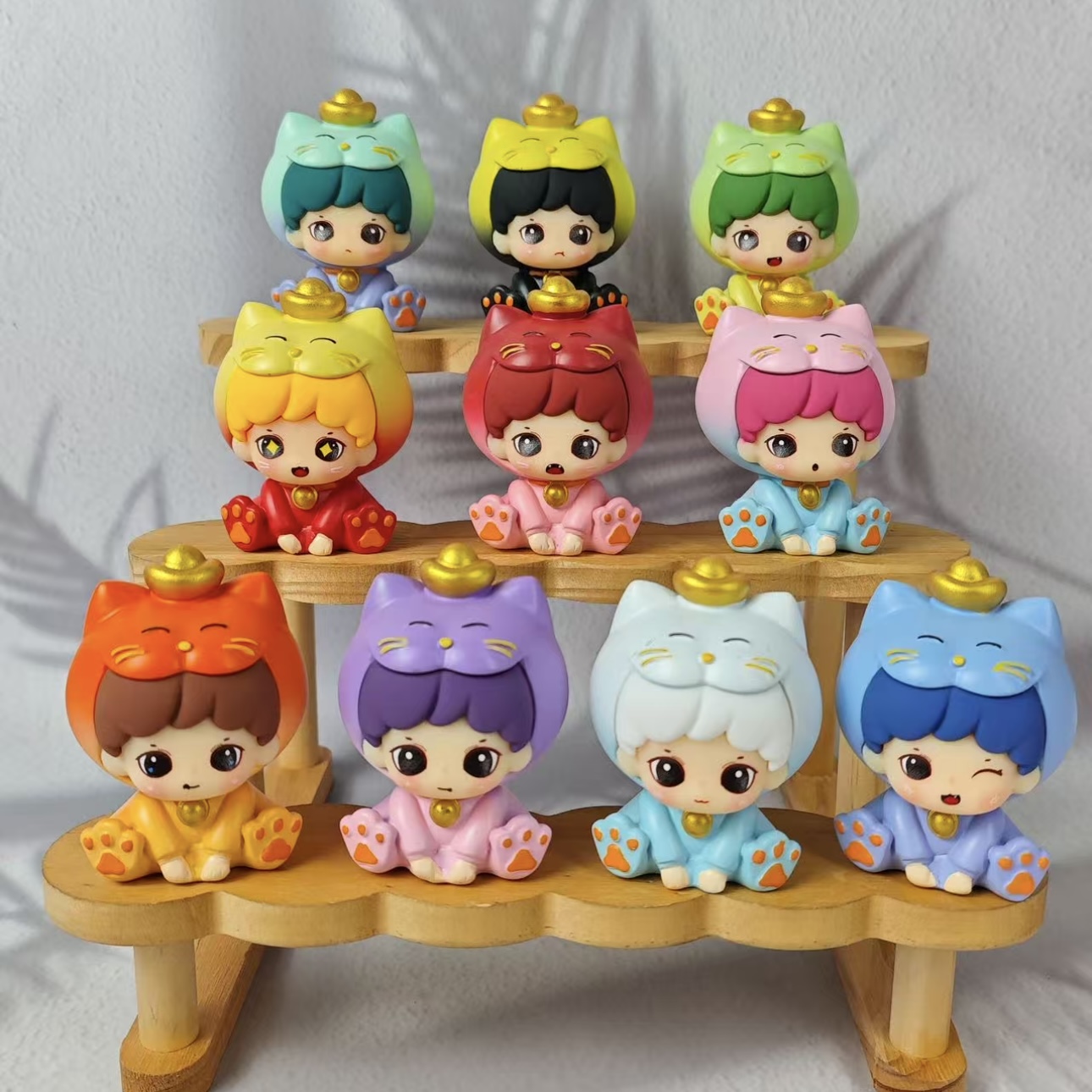 20成团】萌萌女孩招财猫创意桌面摆件DIY饰品