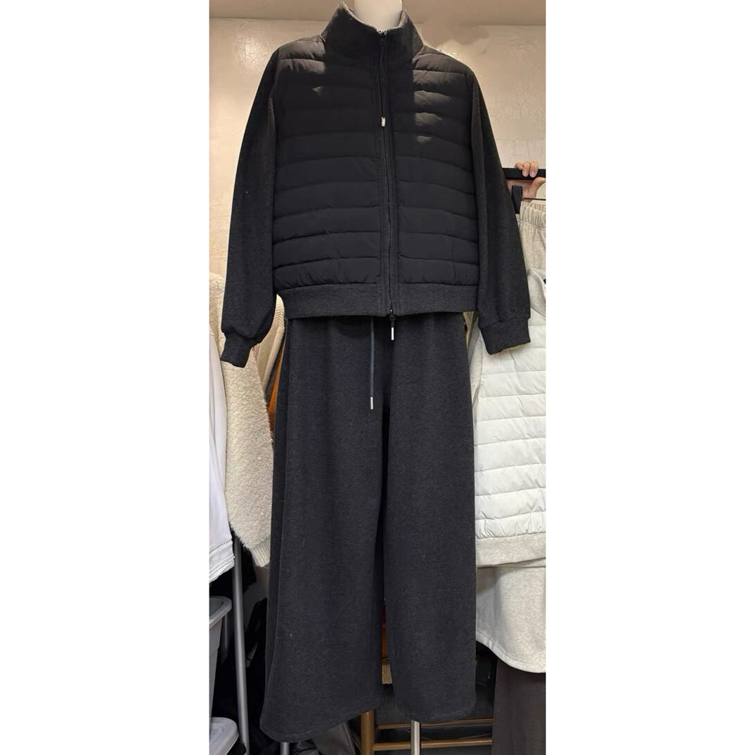 11806韩系简约排骨白鸭绒羽绒套装