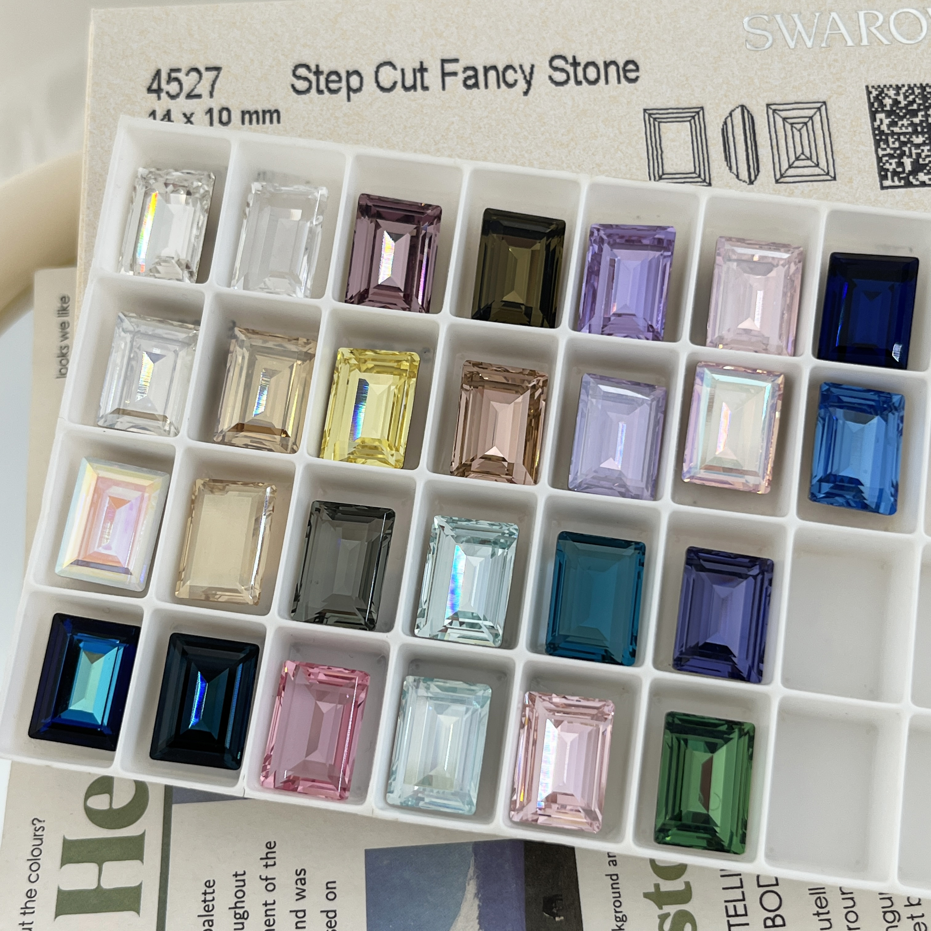 美甲饰品奥地利正品华子14*10方糖4527多色 超闪冰透尖底美甲钻饰