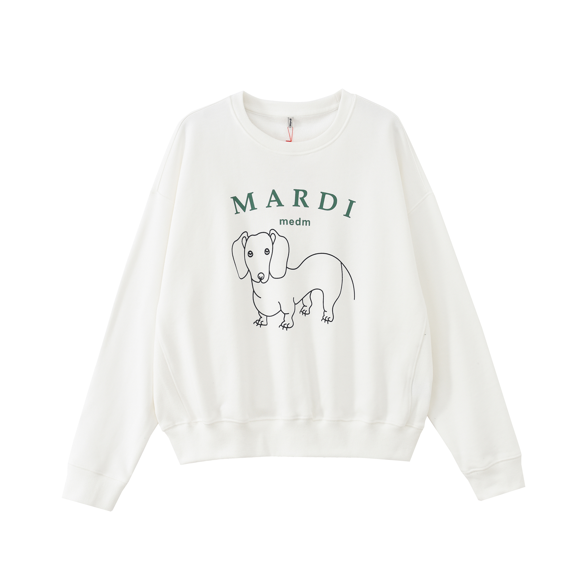 Mardi【早秋穿搭】摇尾珍珠小狗卫衣洋气秋季印花情侣卫衣 M-WY012